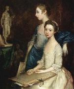 Thomas Gainsborough The Artist Daughters, Molly and Peggy USA oil painting artist